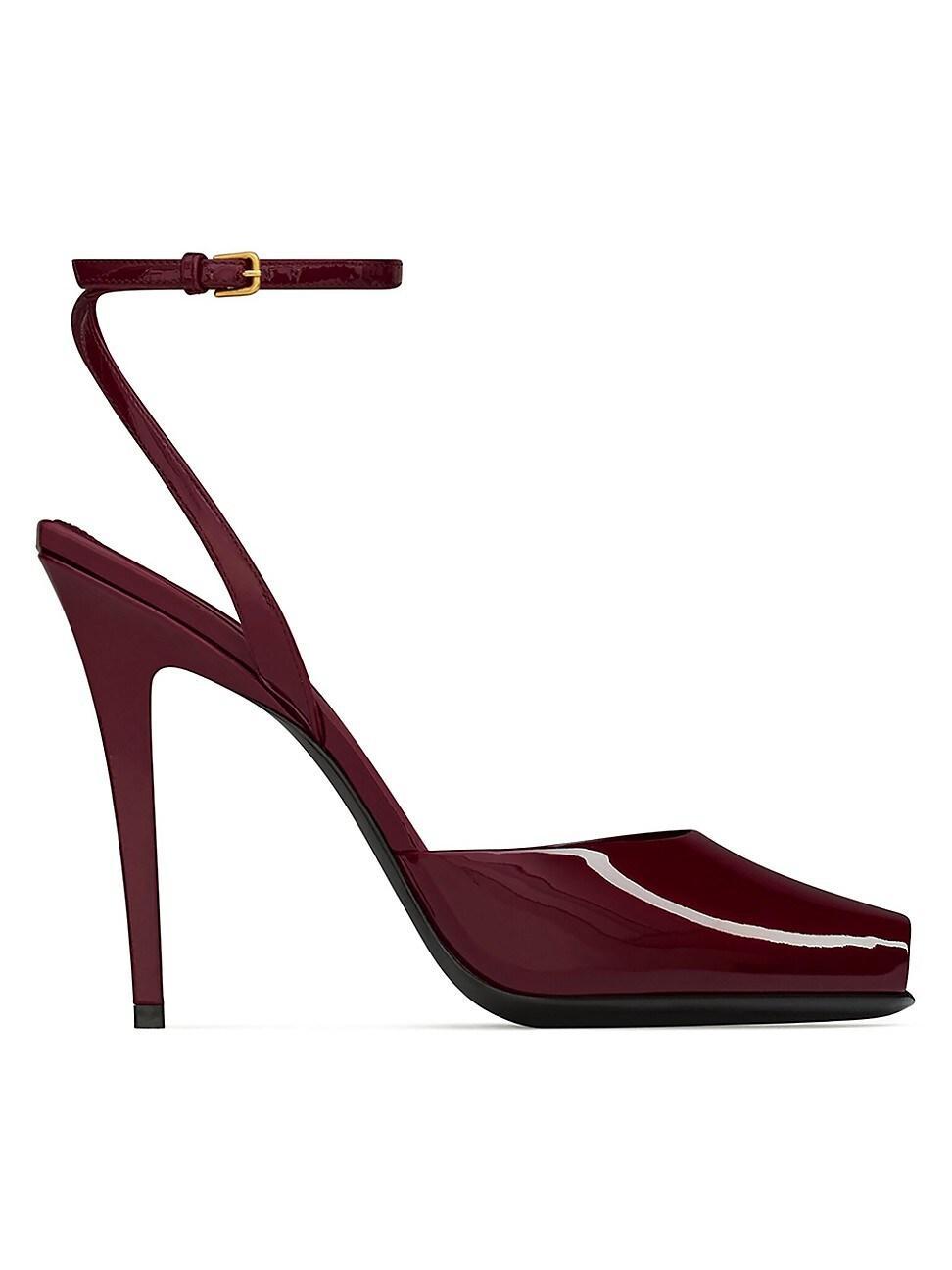 Saint Laurent Womens La Scandale Sandals in Patent Leather Product Image