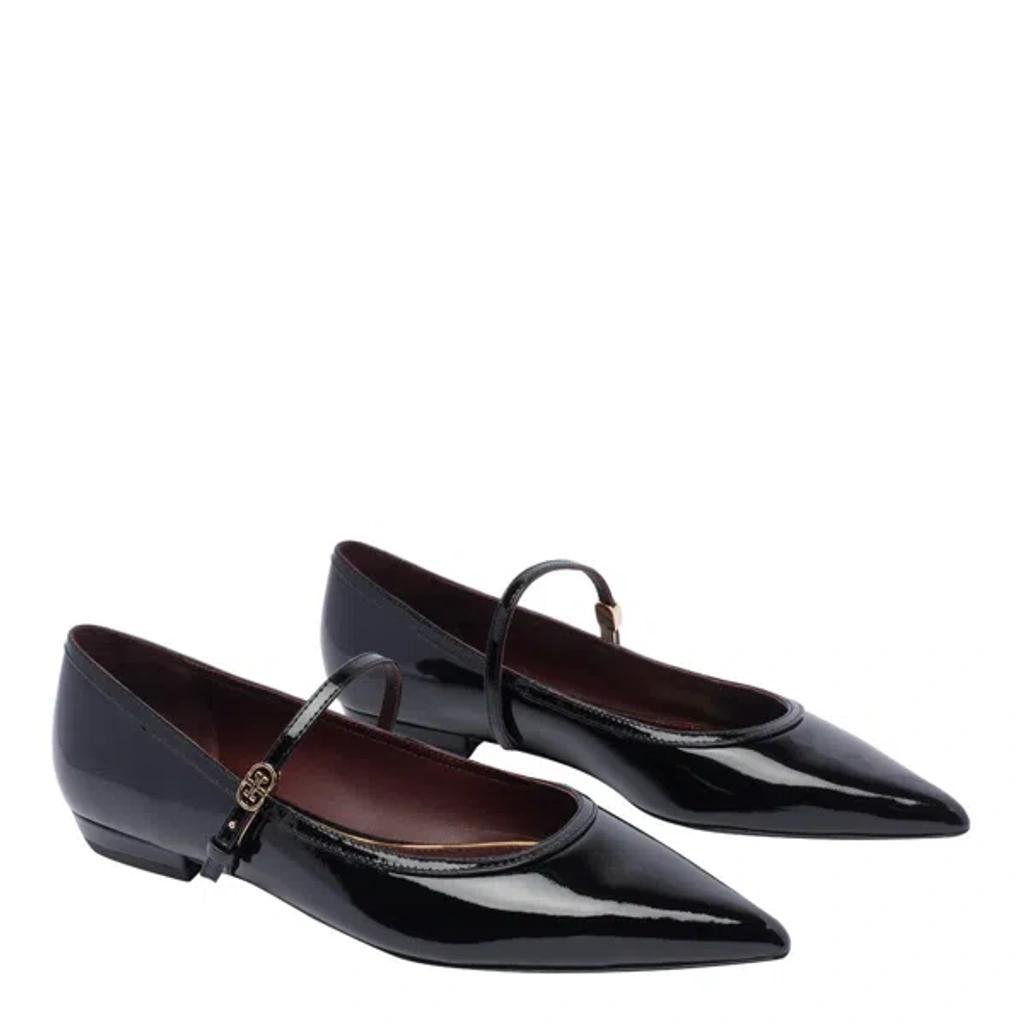 TORY BURCH Double T-buckle Ballet Flats In Nero Neri E Grigi Product Image