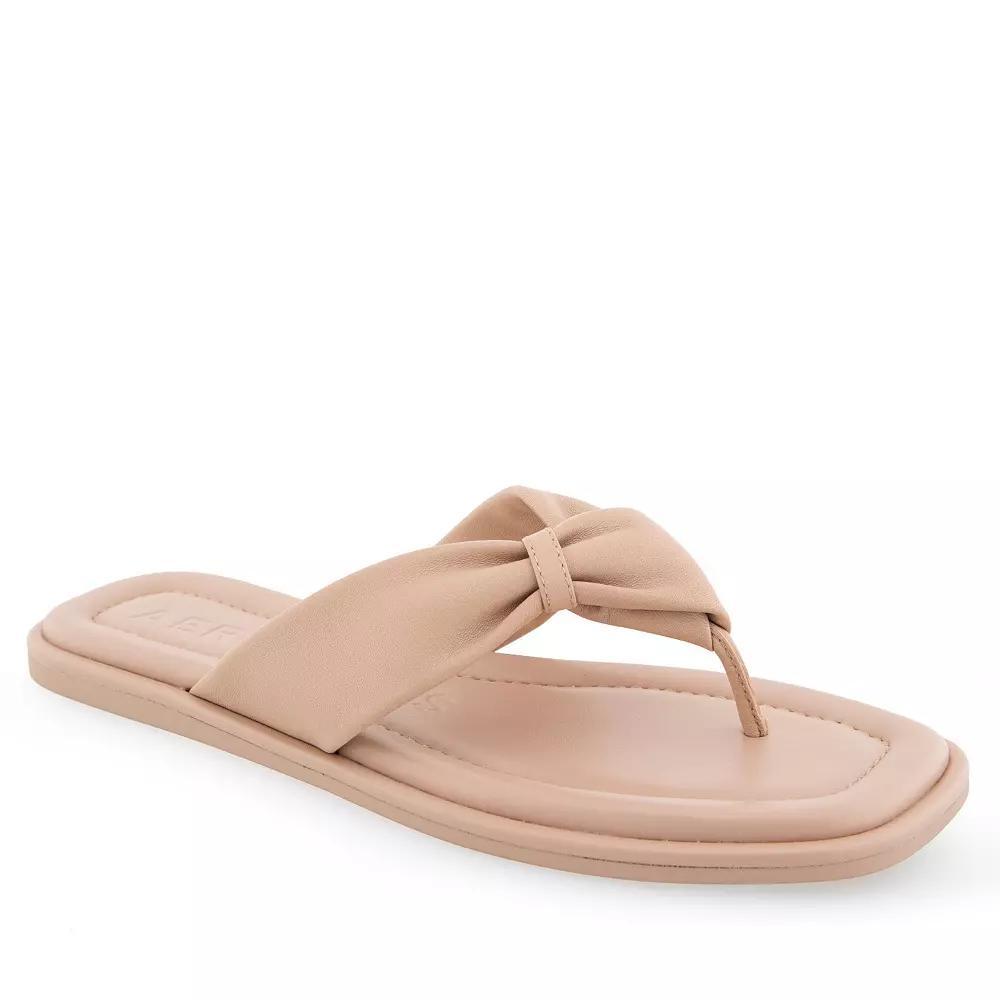 Aerosoles Bond Women's Leather Thong Sandals, Size: 8.5, Cipria Leather Product Image