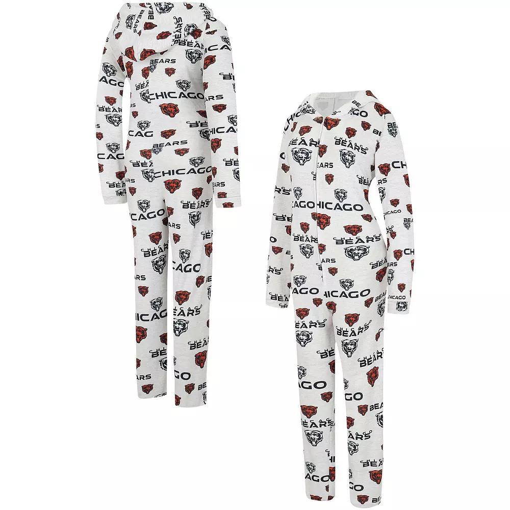 Women's Concepts Sport  Cream Chicago Bears Docket Hoodie Full-Zip Union Suit, Size: XL, Beige Product Image