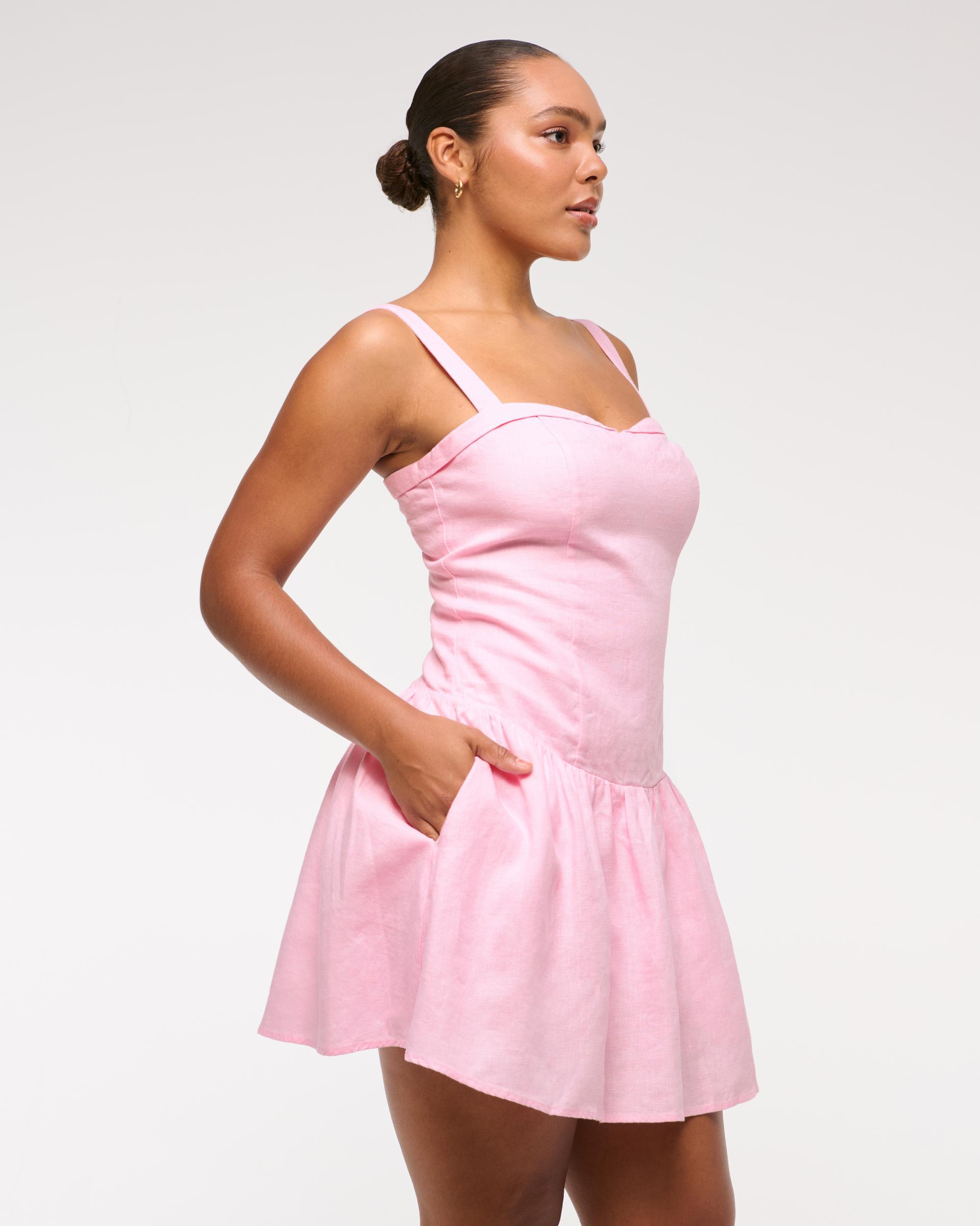 Premium Linen Drop-Waist Skort Product Image