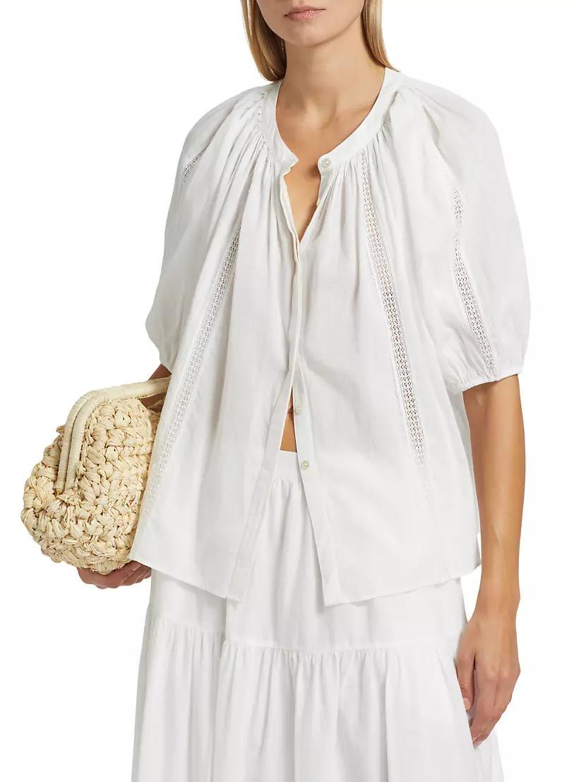 Evynn Lace-Trimmed Cotton Top Product Image