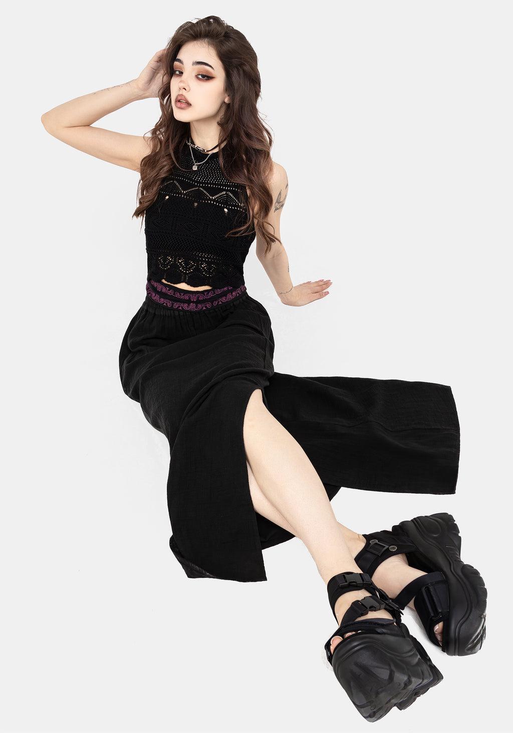 Amatorium Embroidered Cotton Maxi Skirt Product Image