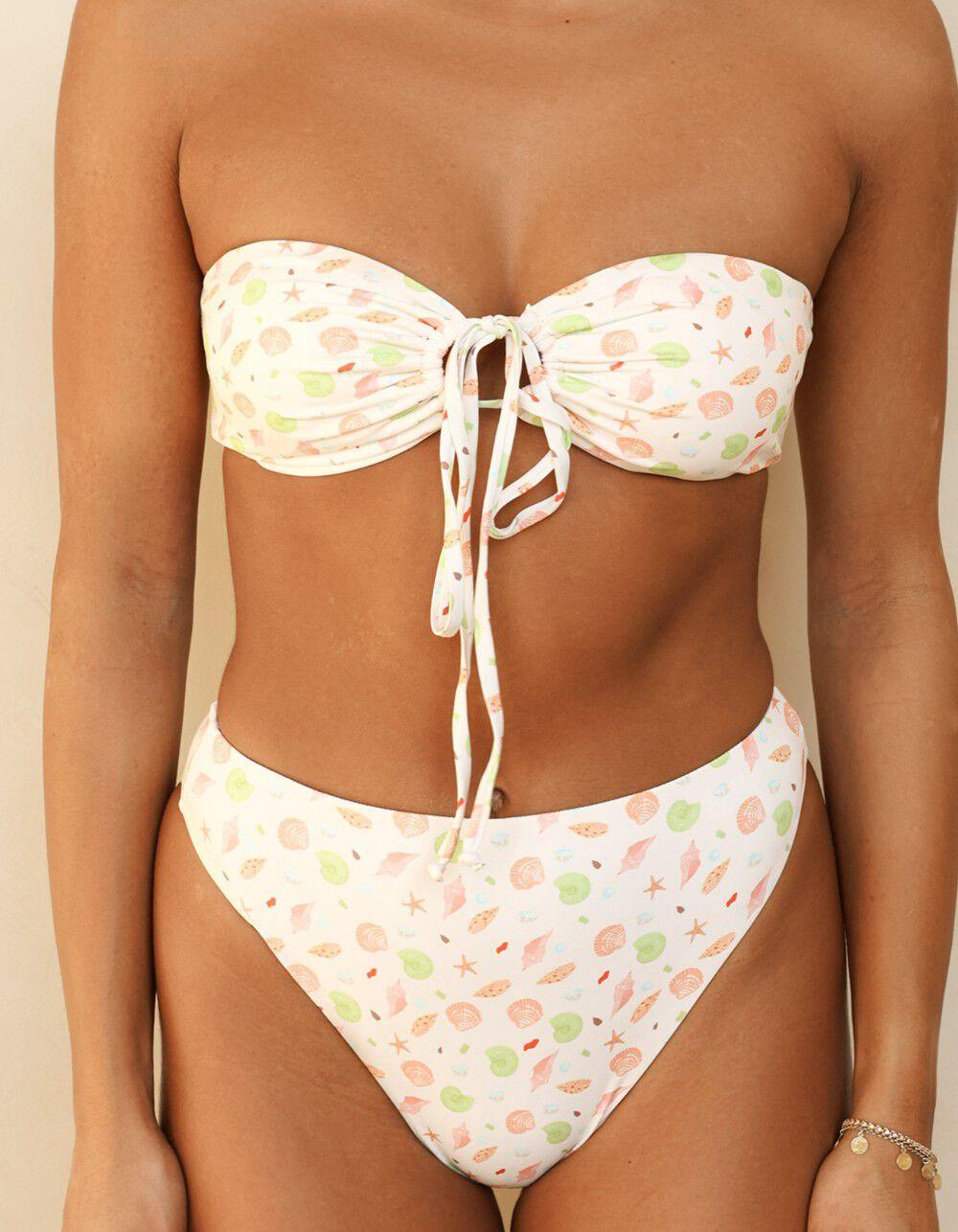 DIPPIN' DAISY'S Amalfi String Tie Bandeau Bikini Top - WHITE Product Image