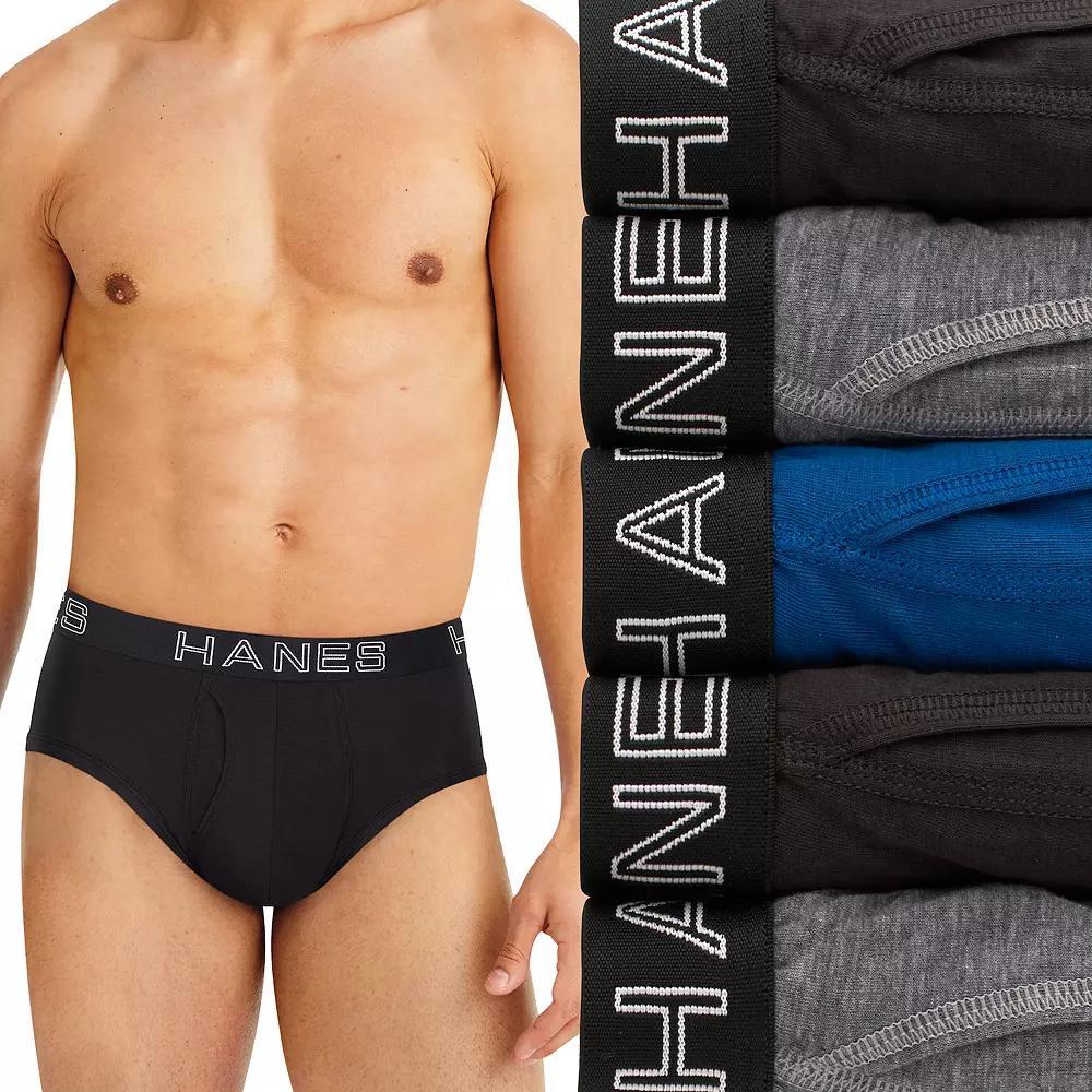 Hanes Ultimate 5-Pack Men's Comfort Flex Fit Total Support Pouch Briefs, Size: XXL, Blue Black Assorted Product Image