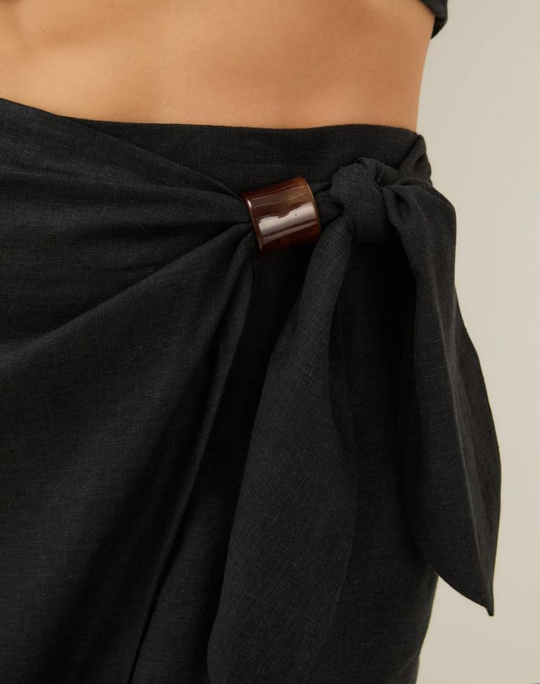 Luna Midi Skirt - Black Product Image