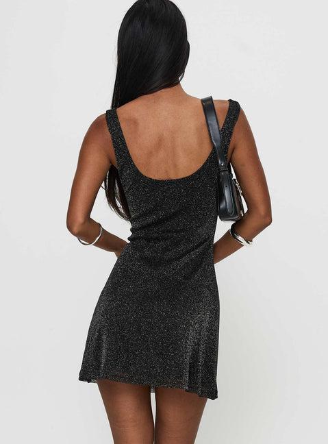 Romani Mini Dress Black Glitter Product Image