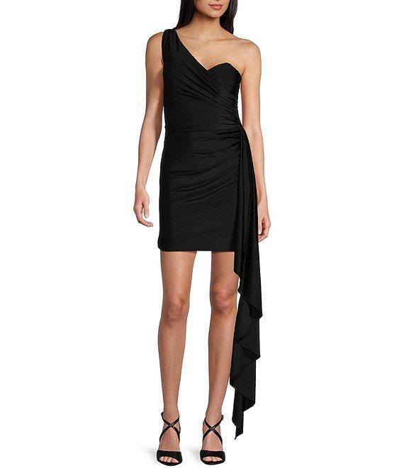 GB Social One Shoulder Jersey Dress Product Image