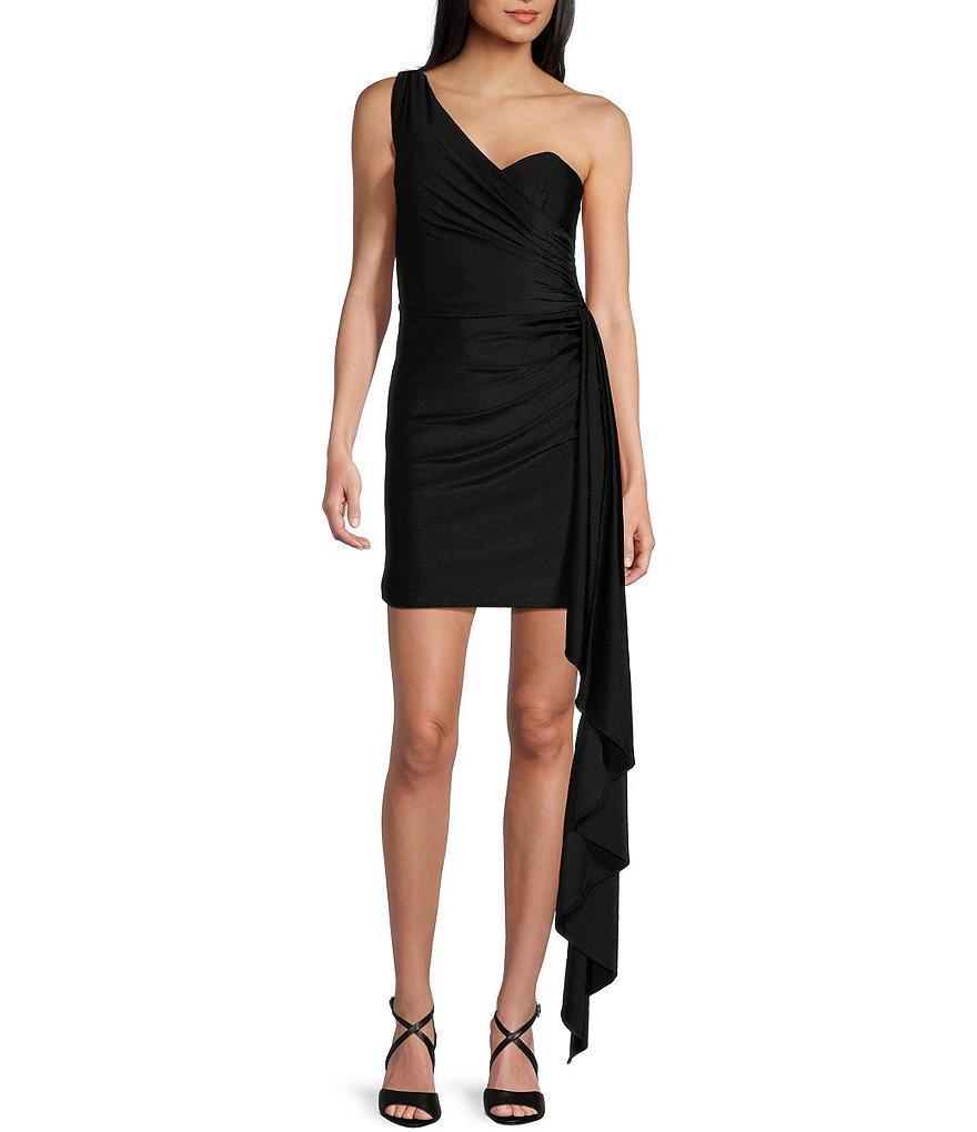 GB Social One Shoulder Jersey Dress Product Image