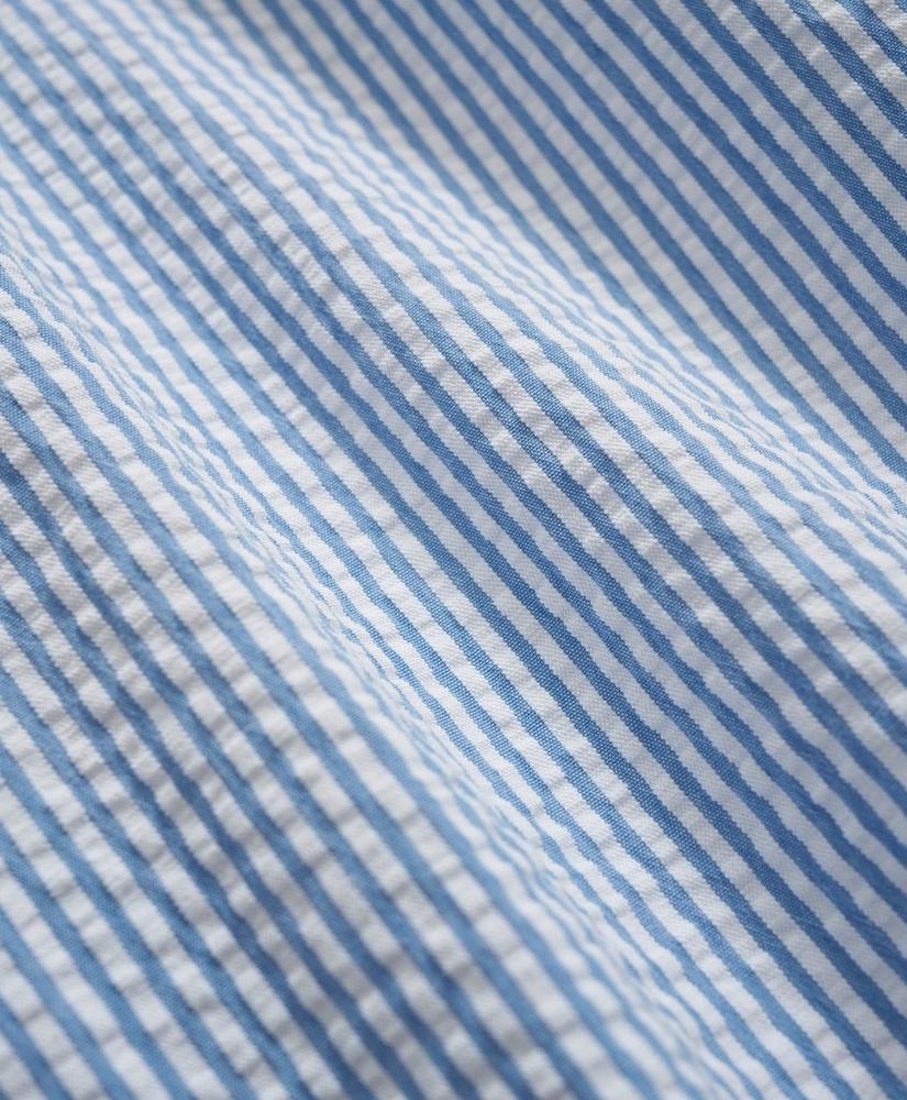 Washed Cotton Seersucker Button-Down Collar, Stripe Sport Shirt Product Image