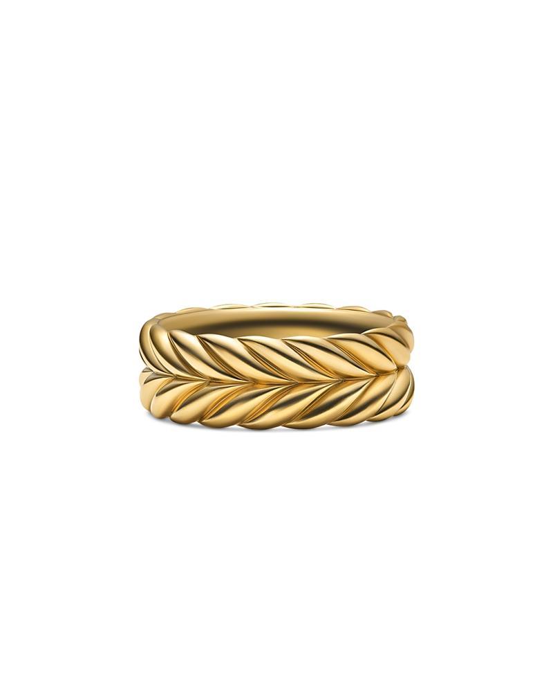 Mens Chevron Band Ring in 18K Yellow Gold, 9MM Product Image