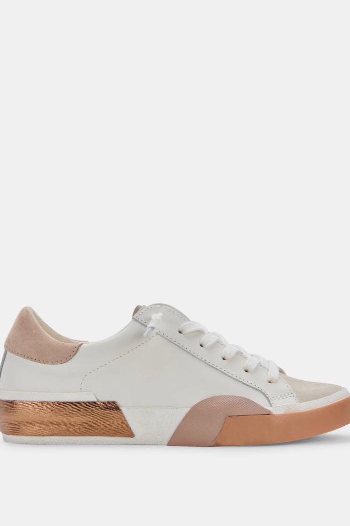 Zina Sneaker - White/Tan Leather Product Image