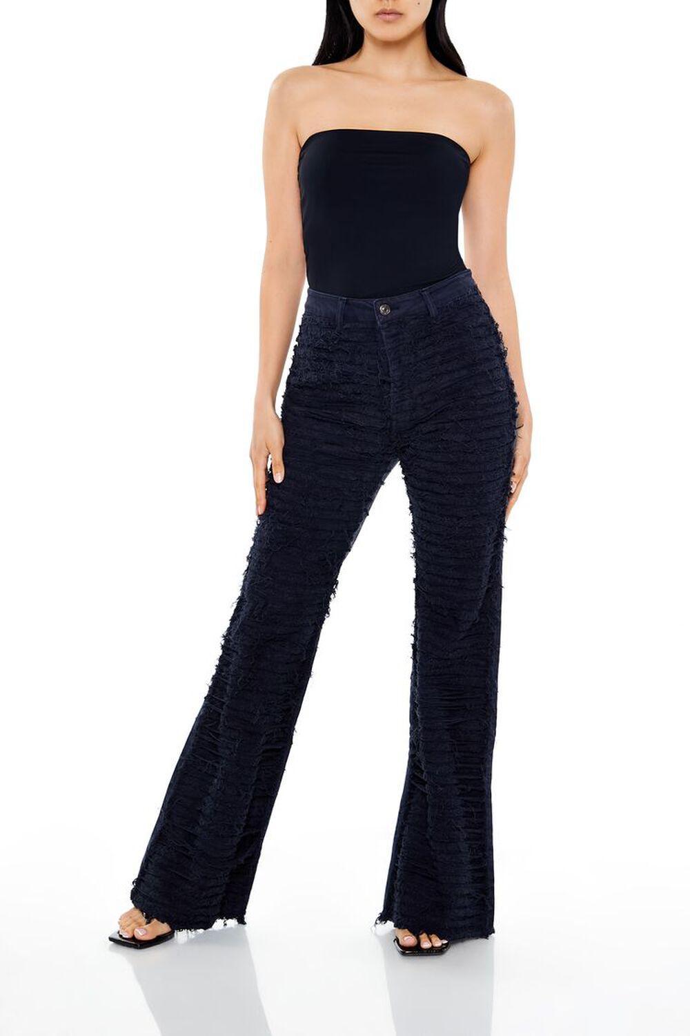 Frayed High-Rise Flare Jeans | Forever 21 Product Image