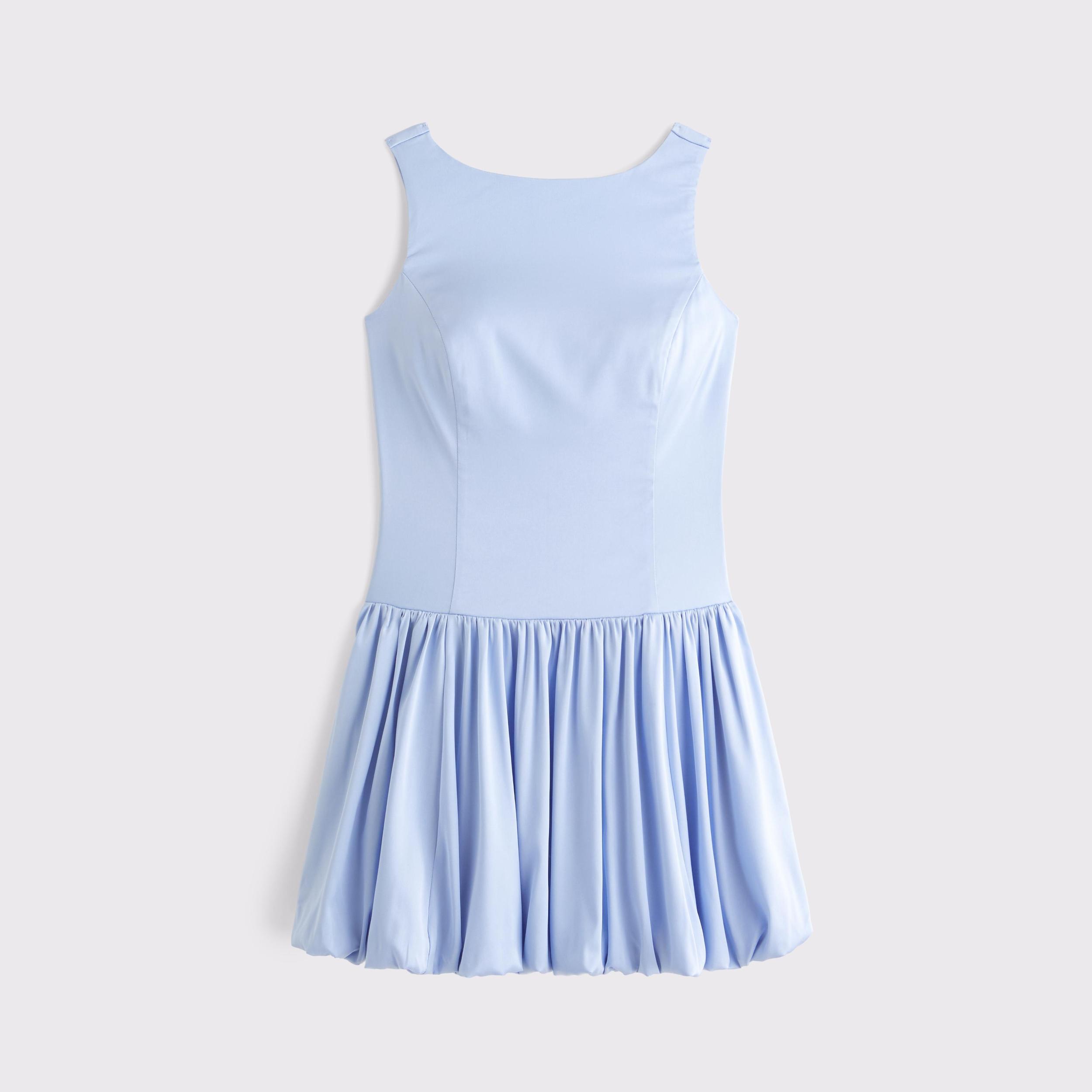 High-Neck Bubble Hem Mini Dress Product Image
