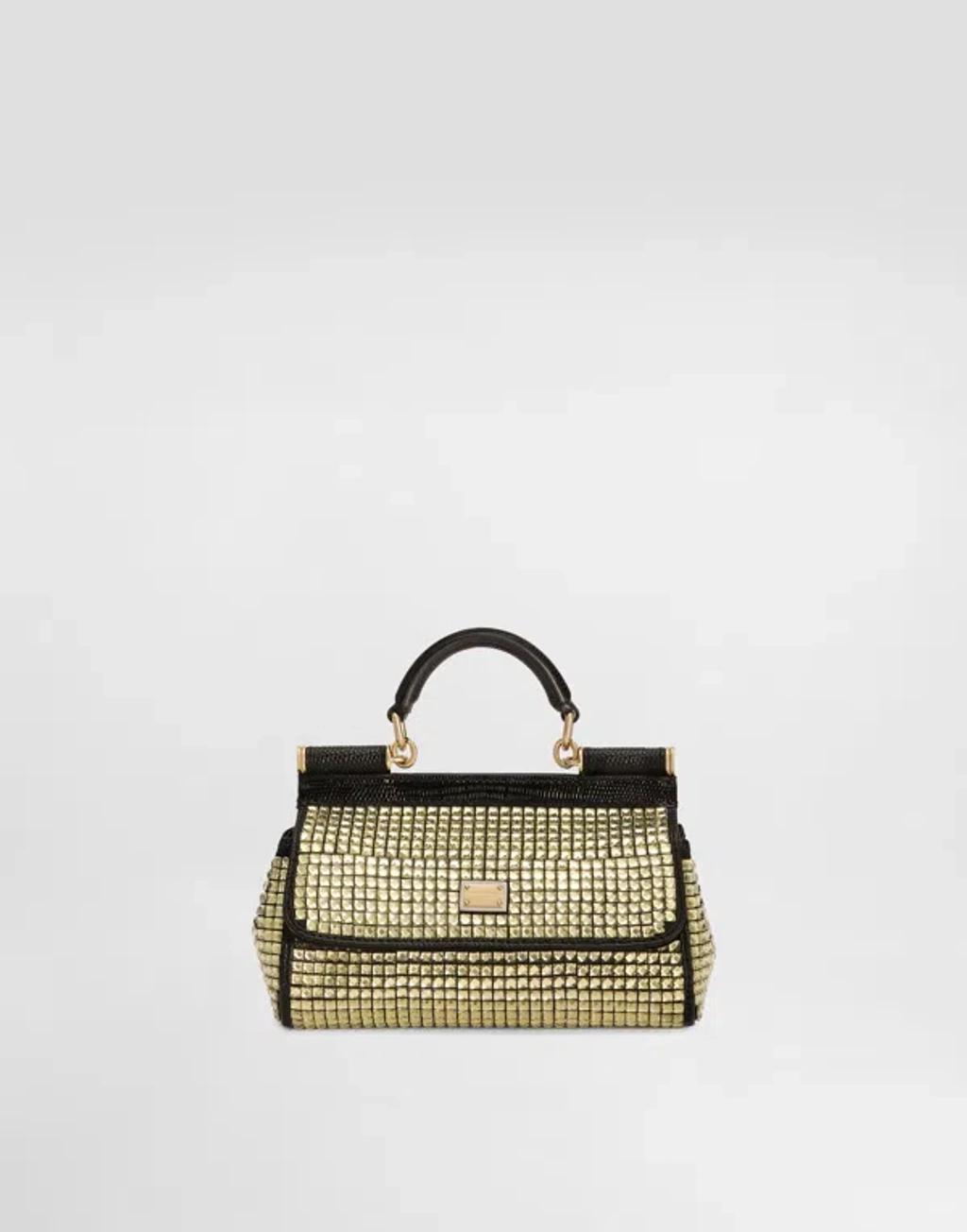 DOLCE & GABBANA Small Sicily Handbag In Nero/oro Product Image