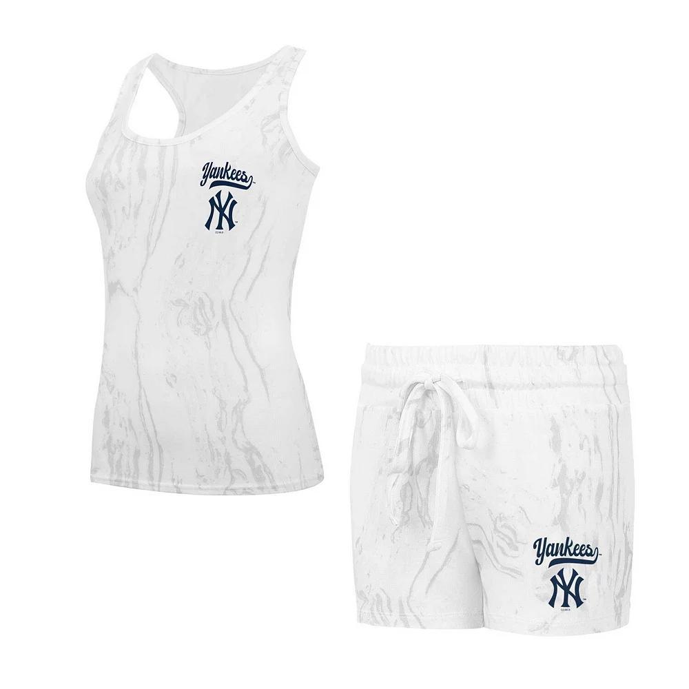 Women's Concepts Sport New York Yankees Quartz Tank Top & Shorts Set, Size: 3XL, Beige Product Image