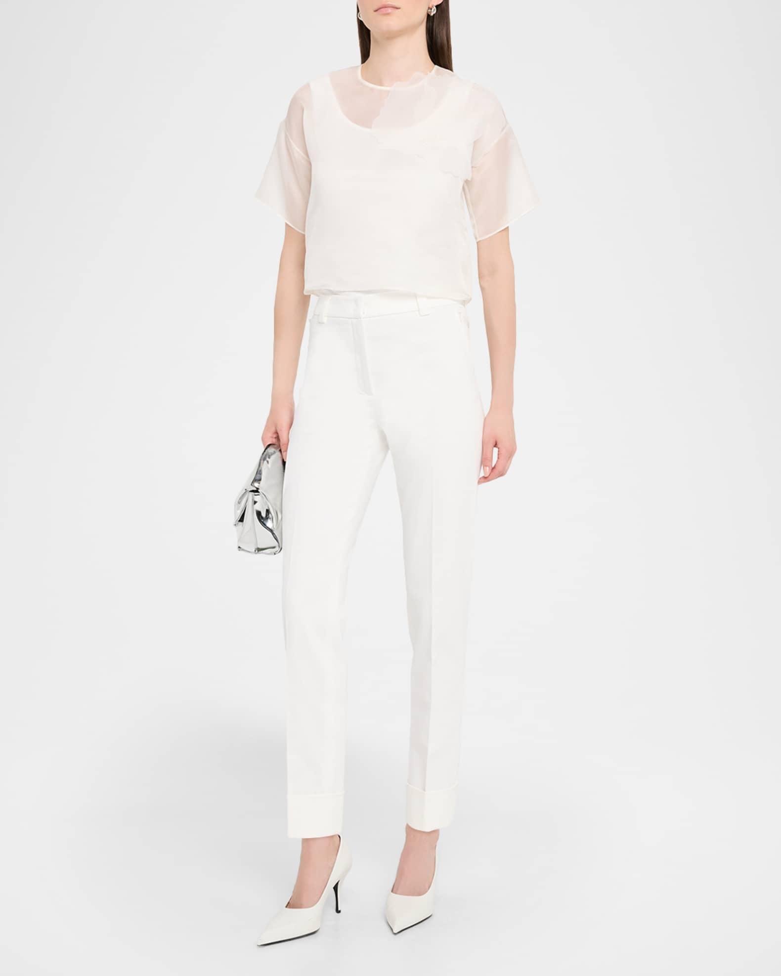 Maxima Cotton Denim Stretch Cropped Pants Product Image
