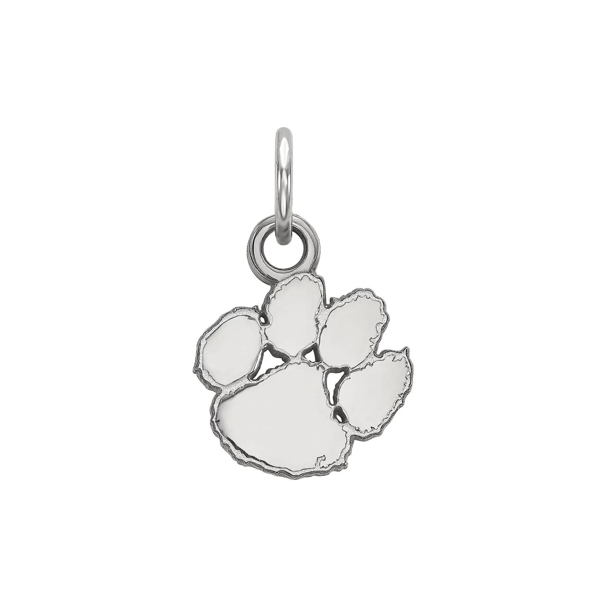 LogoArt Sterling Silver Rhodium Plated Clemson Tigers XS Pendant, Women's, Size: 15 mm Product Image