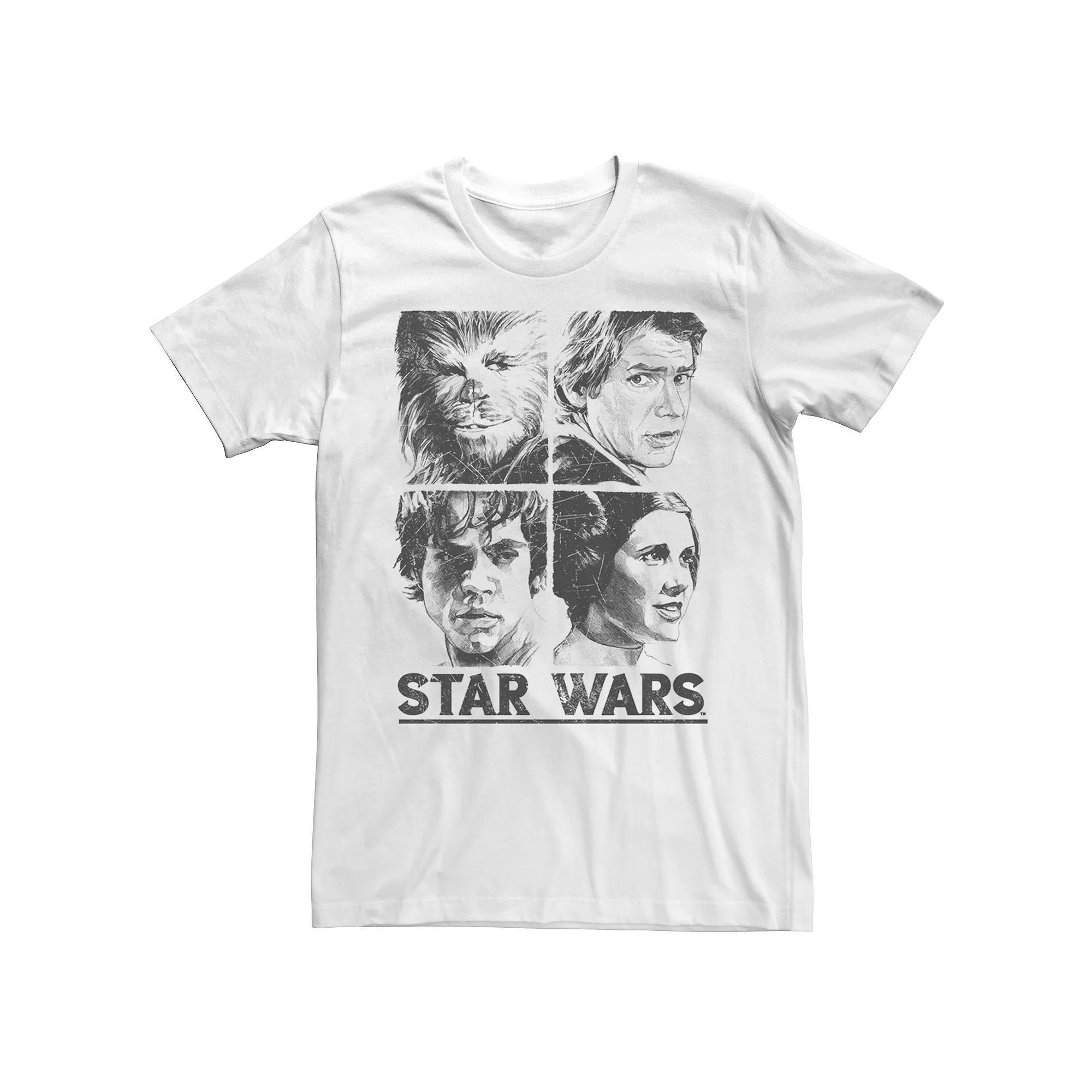 Men's Star Wars Character Sketch Box Up Tee, Size: XXL, White Product Image