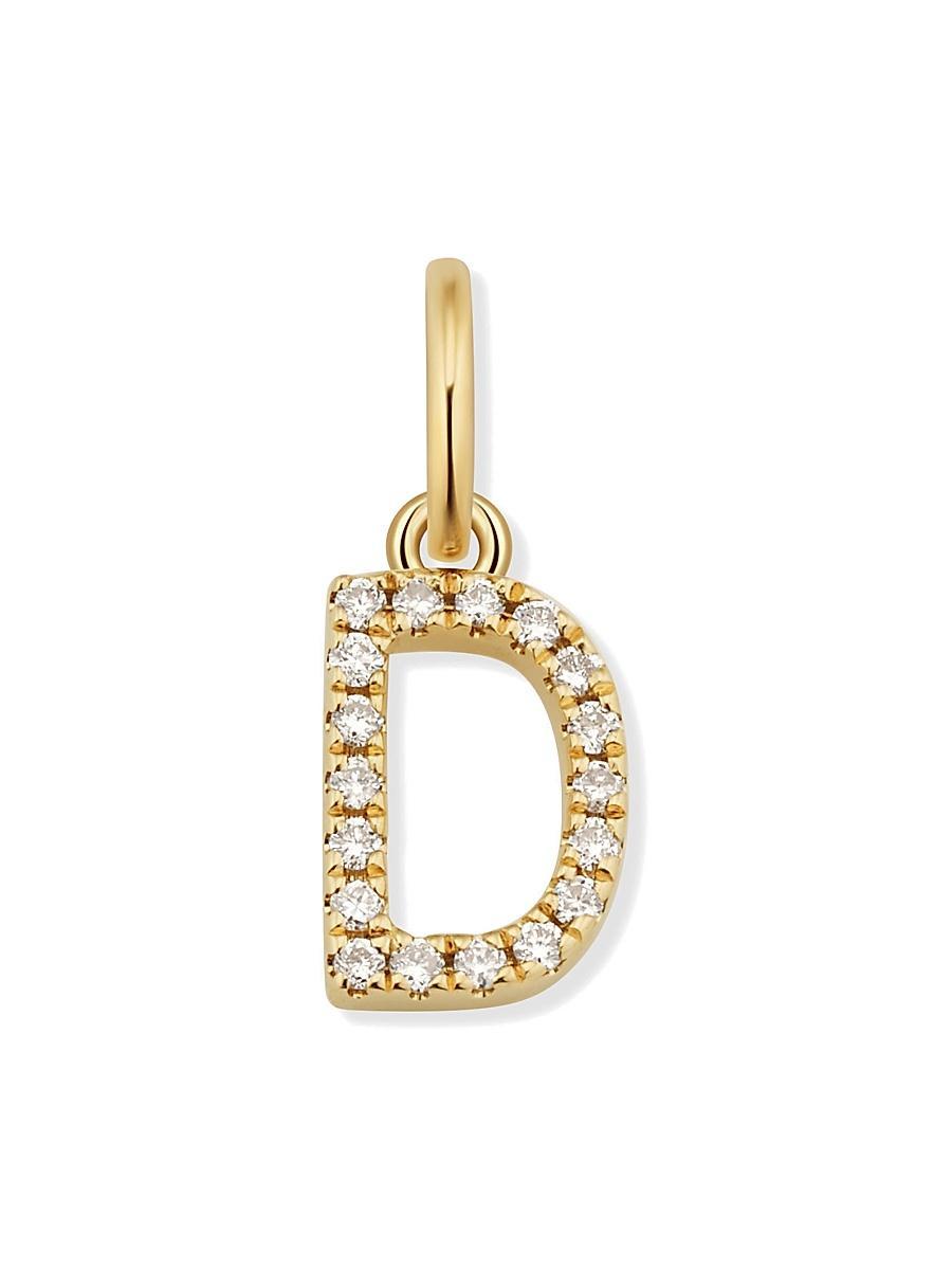 Womens 14K Yellow Gold My Letter Diamond Initial Pendant Charm Product Image