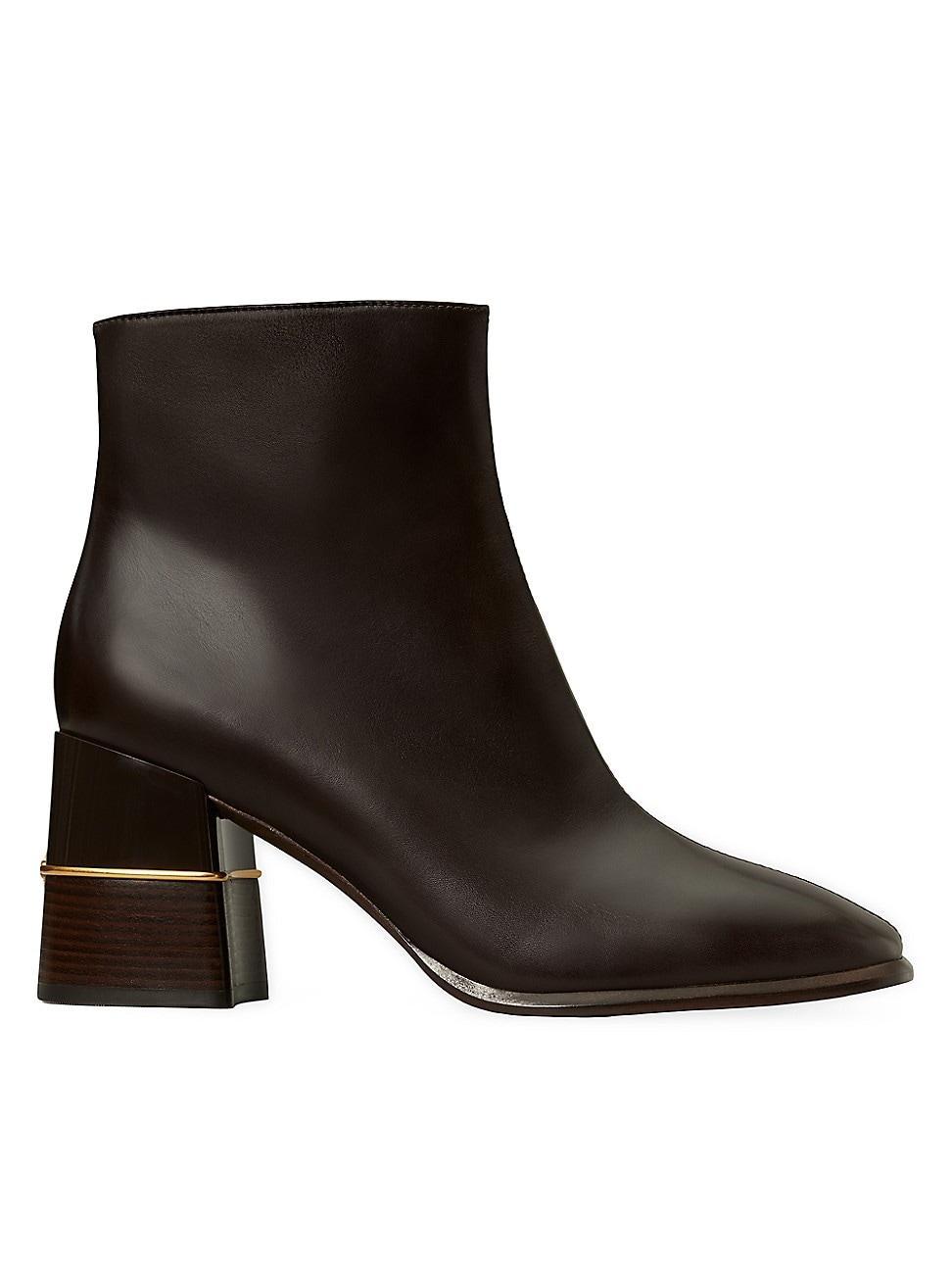 Tory Burch 75 mm Leather Ankle Boot (Almond Flour) Women's Boots Product Image