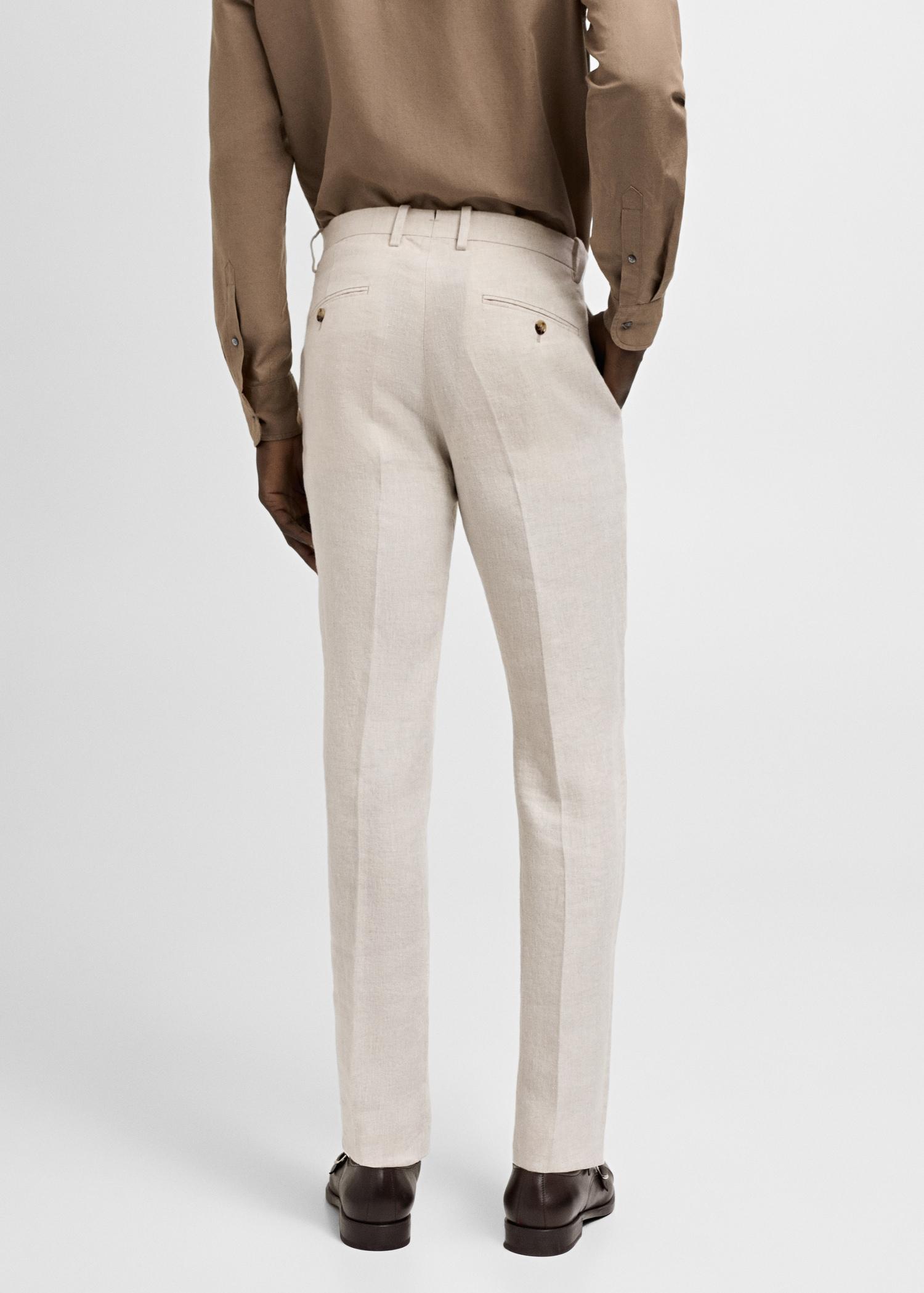 100% linen slim-fit suit pants - Men | MANGO USA Product Image