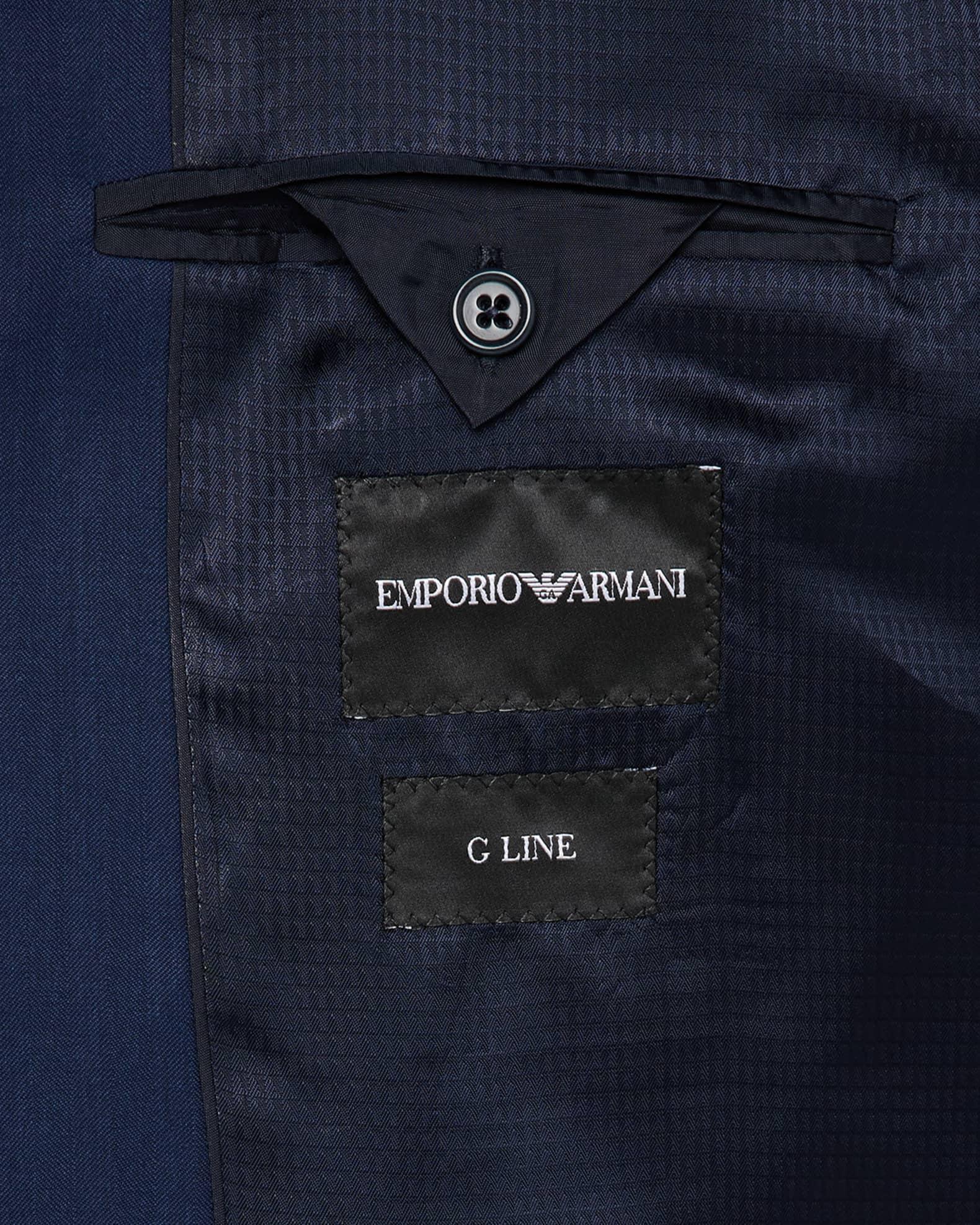 Men's 130s Wool Micro-Herringbone Peak Lapel G Line Suit Product Image