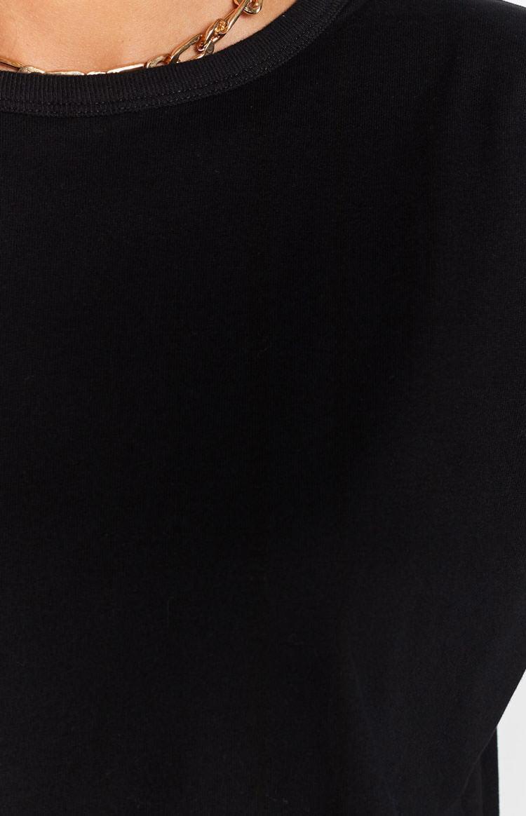 Jericho Padded Shoulder T-shirt Dress Black Product Image