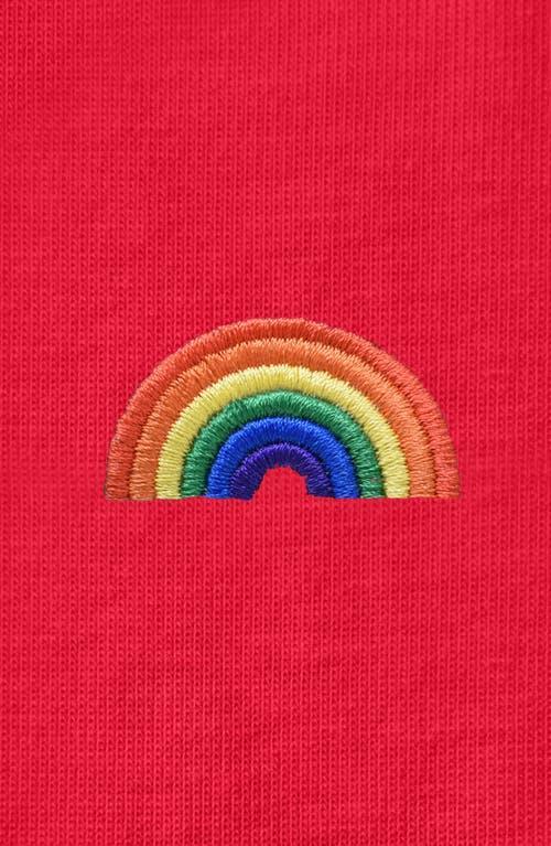 Dalix Womens Rainbow Jersey Relaxed Tee in Red at Nordstrom, Size X-Large Product Image