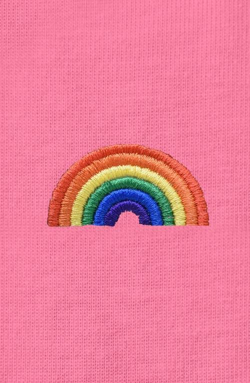 Dalix Womens Rainbow Jersey Relaxed Tee in Charity Pink at Nordstrom, Size X-Large Product Image