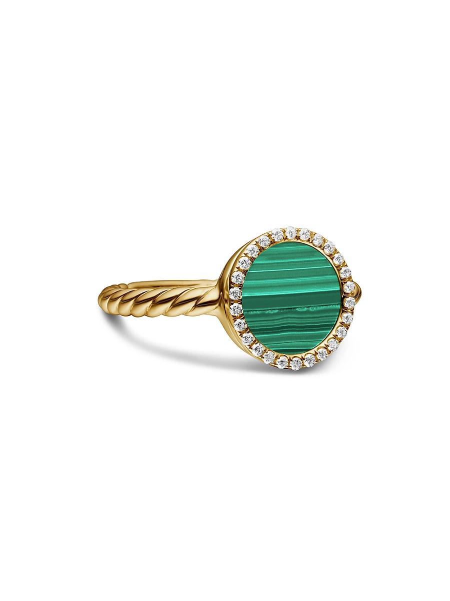 David Yurman Petite Dy Elements Ring in 18K Yellow Gold with Mother-of-Pearl & Pave Diamonds Product Image