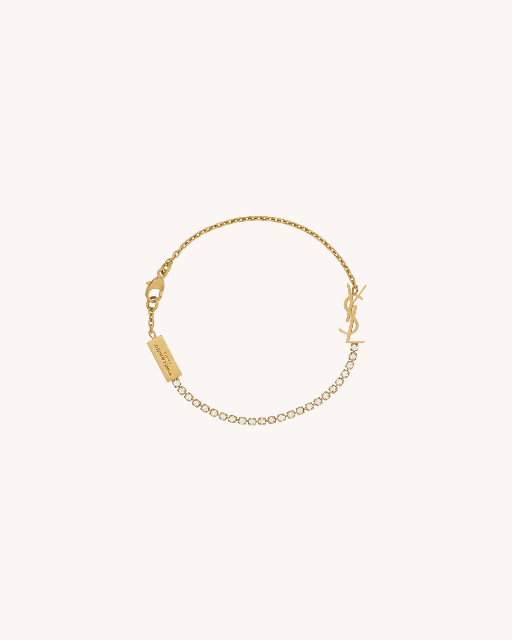 CASSANDRE CHARM BRACELET IN METAL AND RHINESTONE Product Image