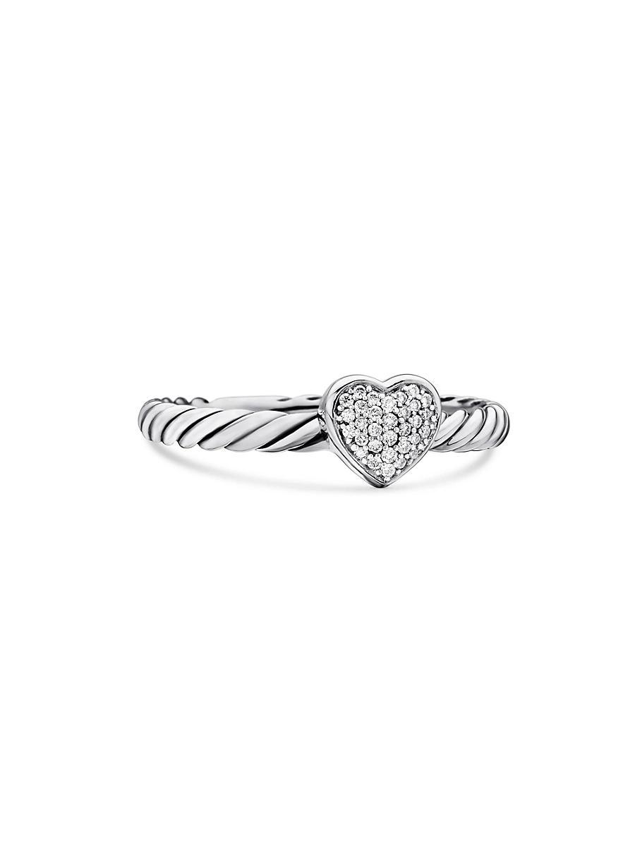 Womens Cable Collectibles Heart Ring With Diamonds Product Image