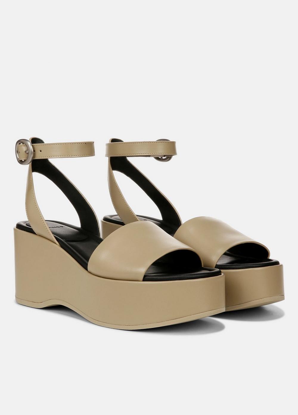 Womens Phillipa Leather Platform Sandal, Sequoia Brown, Size 9 Vince Product Image