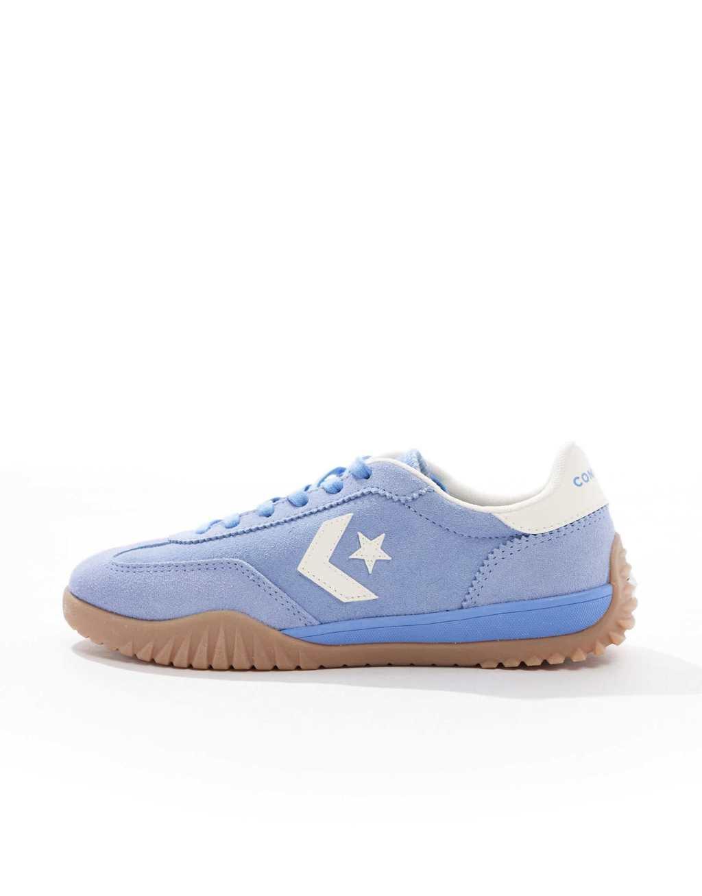Converse Run Star Sneakers in blue with white detail and gumsole Product Image