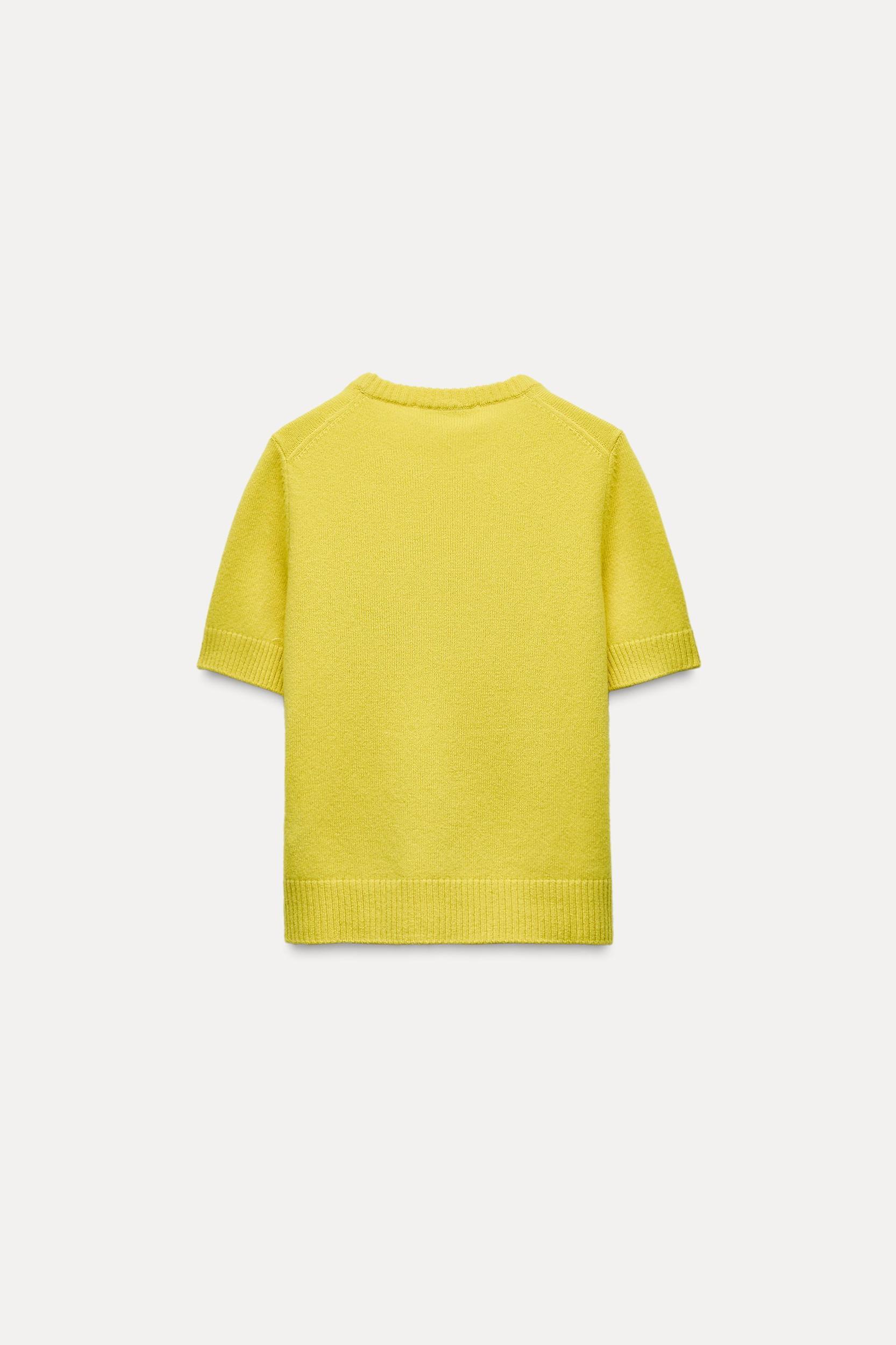 100% WOOL BASIC SHORT SLEEVE TOP Product Image