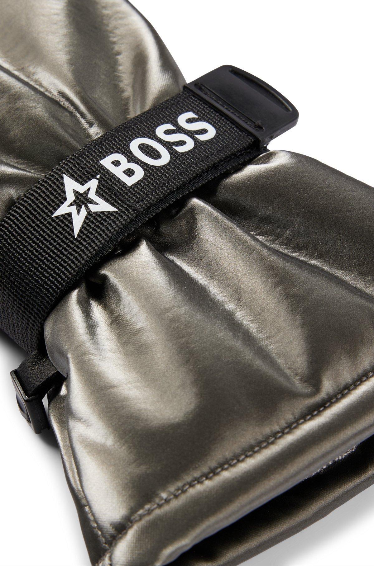 BOSS x Perfect Moment logo-strap ski gloves with leather facing Product Image