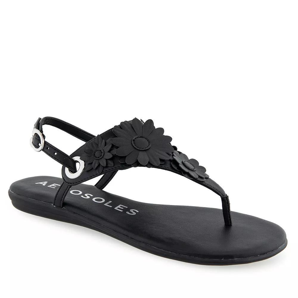 Aerosoles Connie Women's Slingback Thong Sandals, Size: 6 Medium, Black Product Image