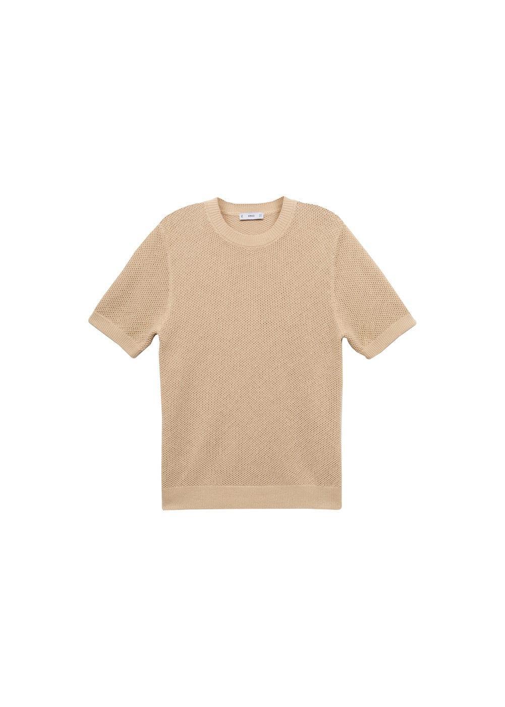 Mango Mens Structured Cotton Knit T-Shirt Product Image