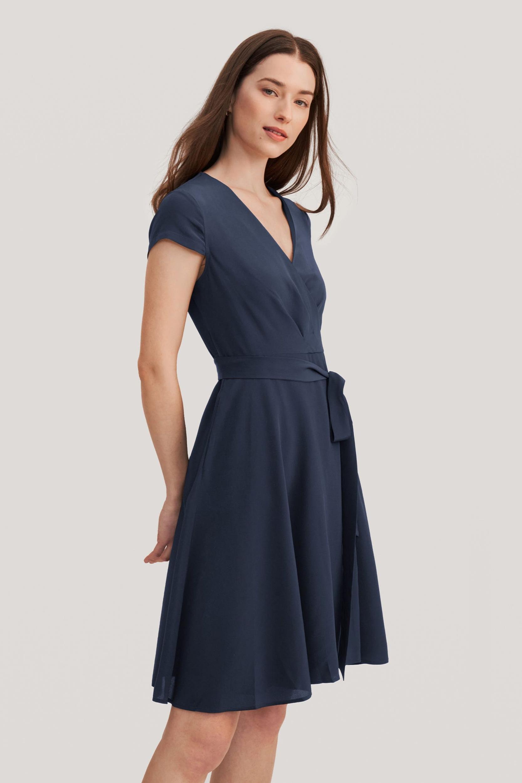 Figure Flattering Silk Wrap Dress Product Image