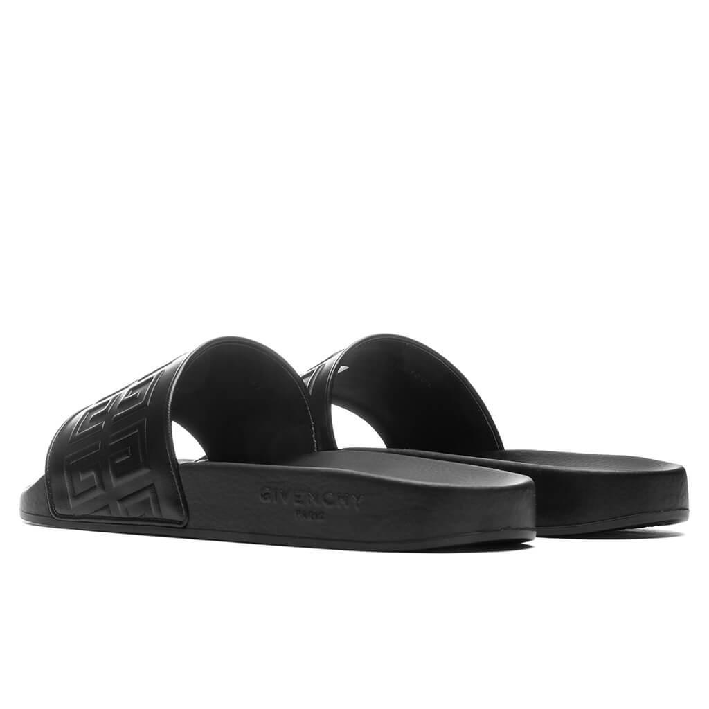 Slide 4G Flat Sandals - Black Male Product Image