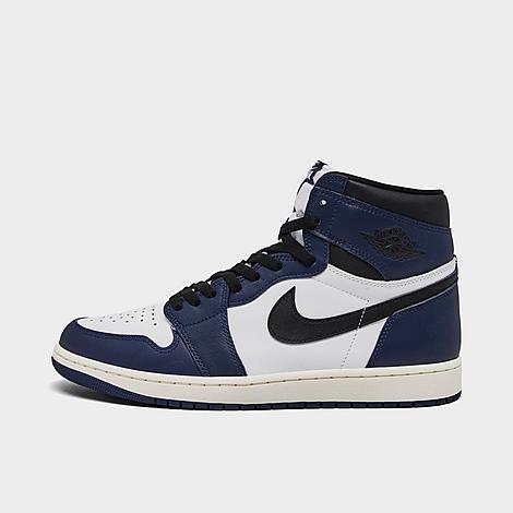 Jordan Mens Air Retro 1 High OG Casual Shoes in Midnight Navy/Black/White Product Image