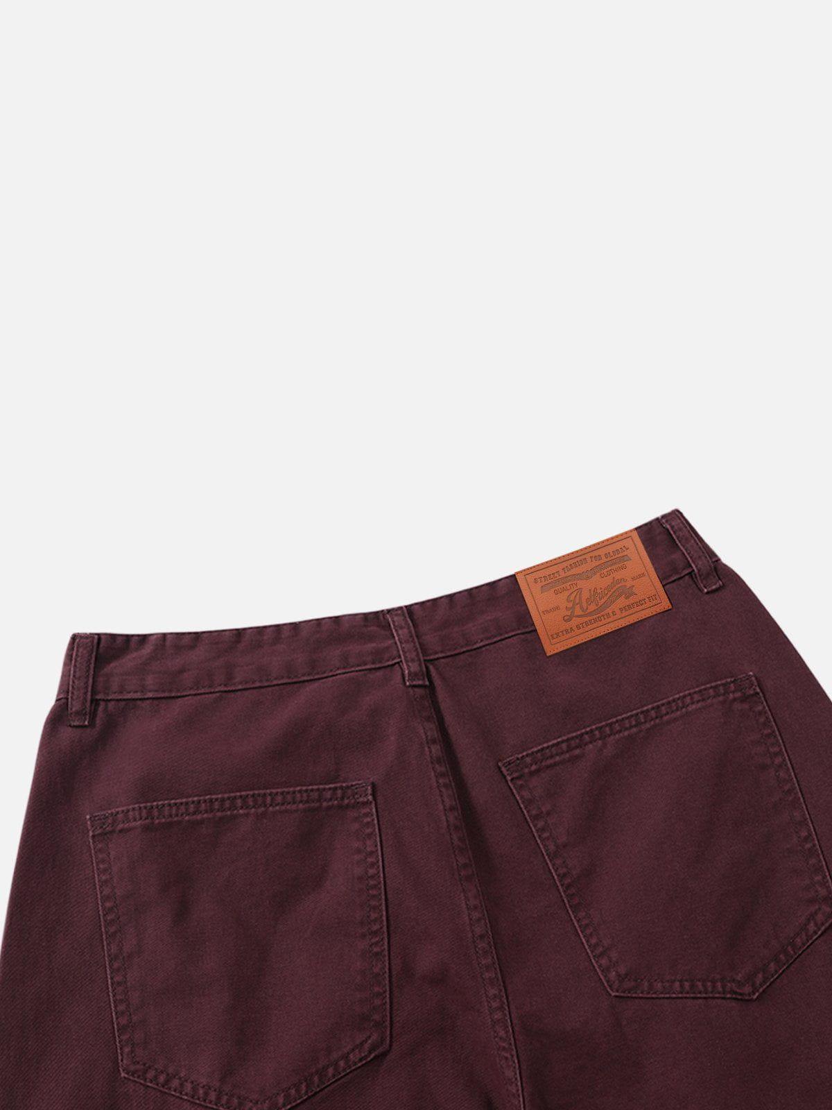 Aelfric Eden Burgundy Multi Pocket Jeans Product Image