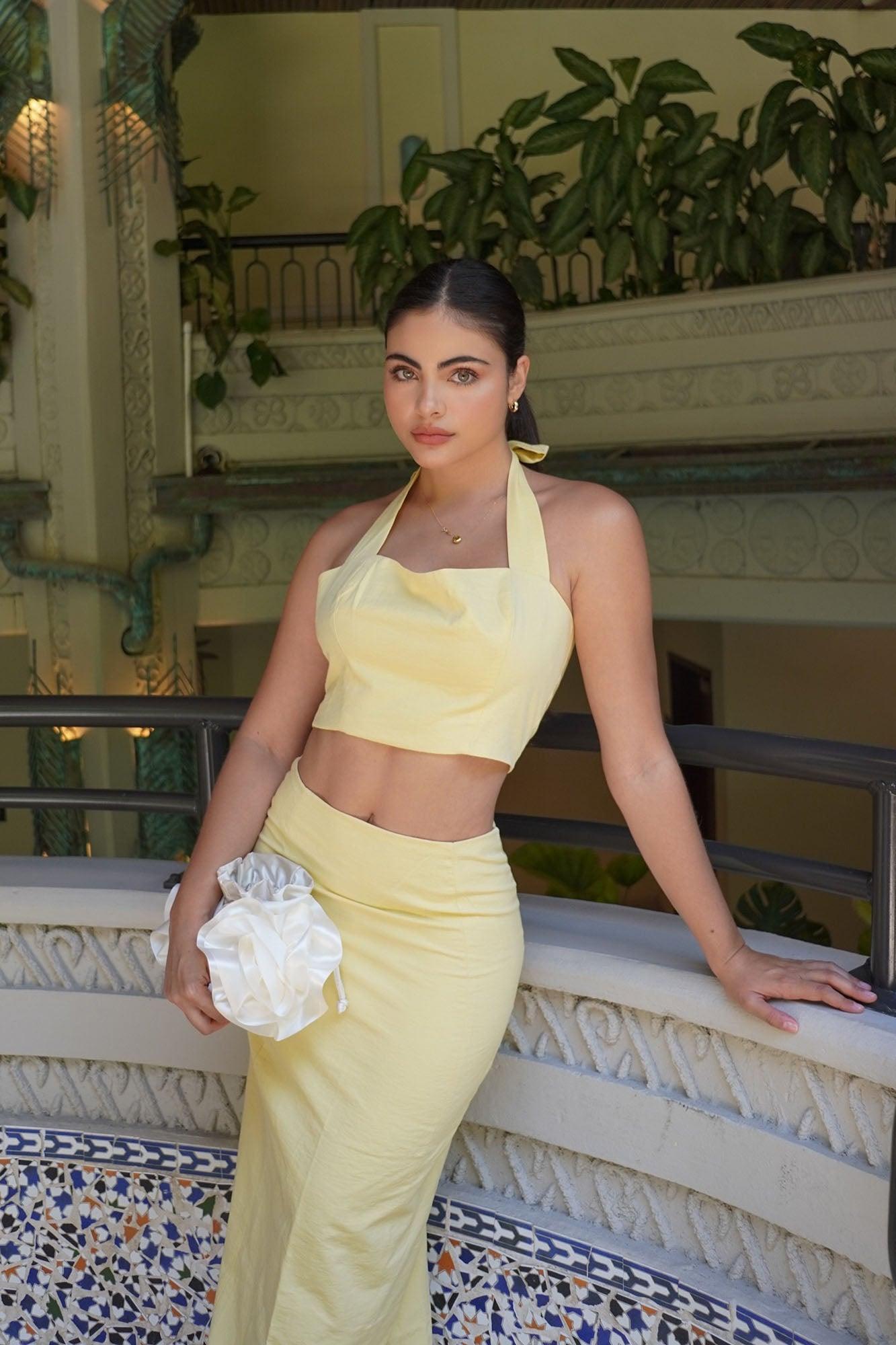Sweet Life Linen Skirt Set - Yellow Product Image