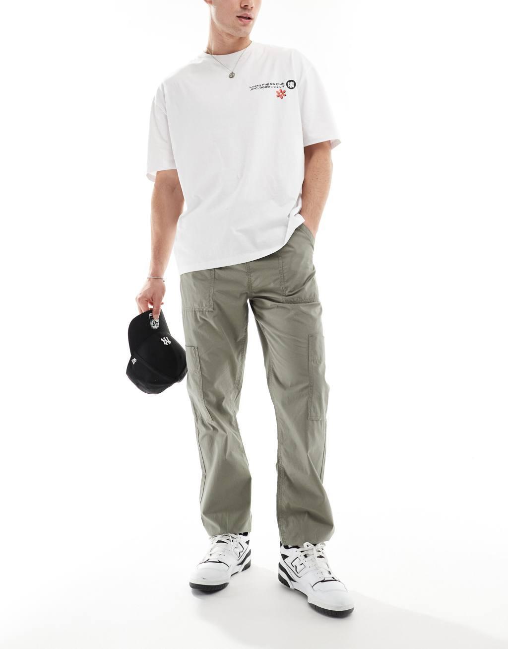 ASOS DESIGN pull on cargo sweatpants in brown Product Image