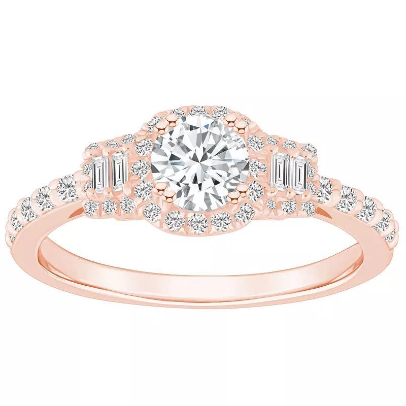 Alyson Layne 14k Gold 3/4 Carat T.W. Diamond Filigree Detail Halo Engagement Ring, Women's, Size: 7.50, 14k White Gold Product Image