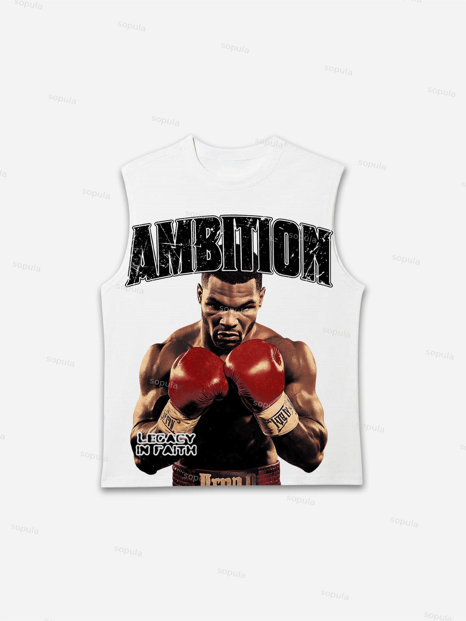 Ambition Legendary Boxer Portrait Graphic Cotton Tank Top Product Image