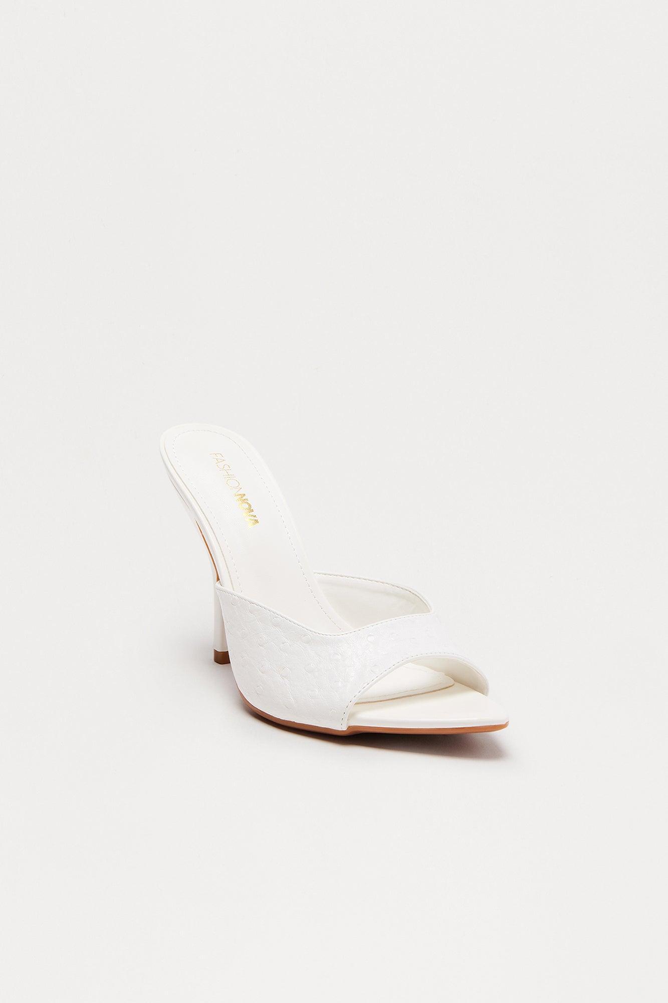 Studley Faux Leather Heels - Cream Product Image