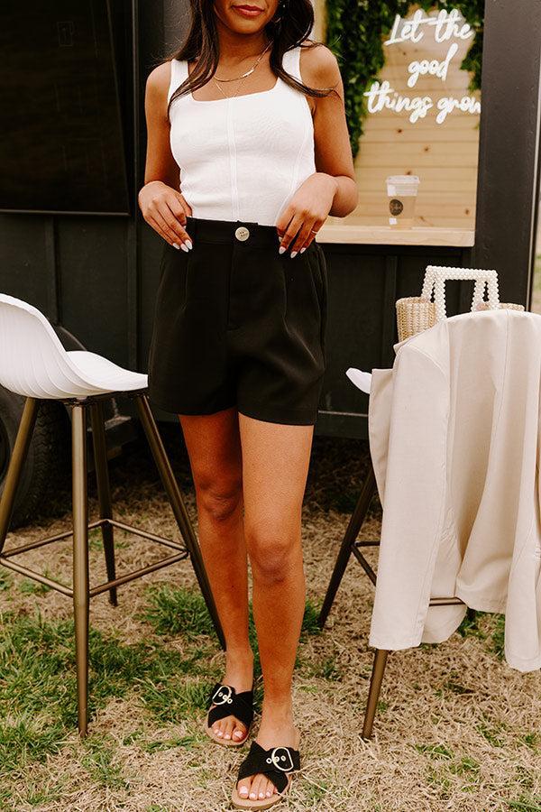 The Benett High Waist Shorts In Black Product Image