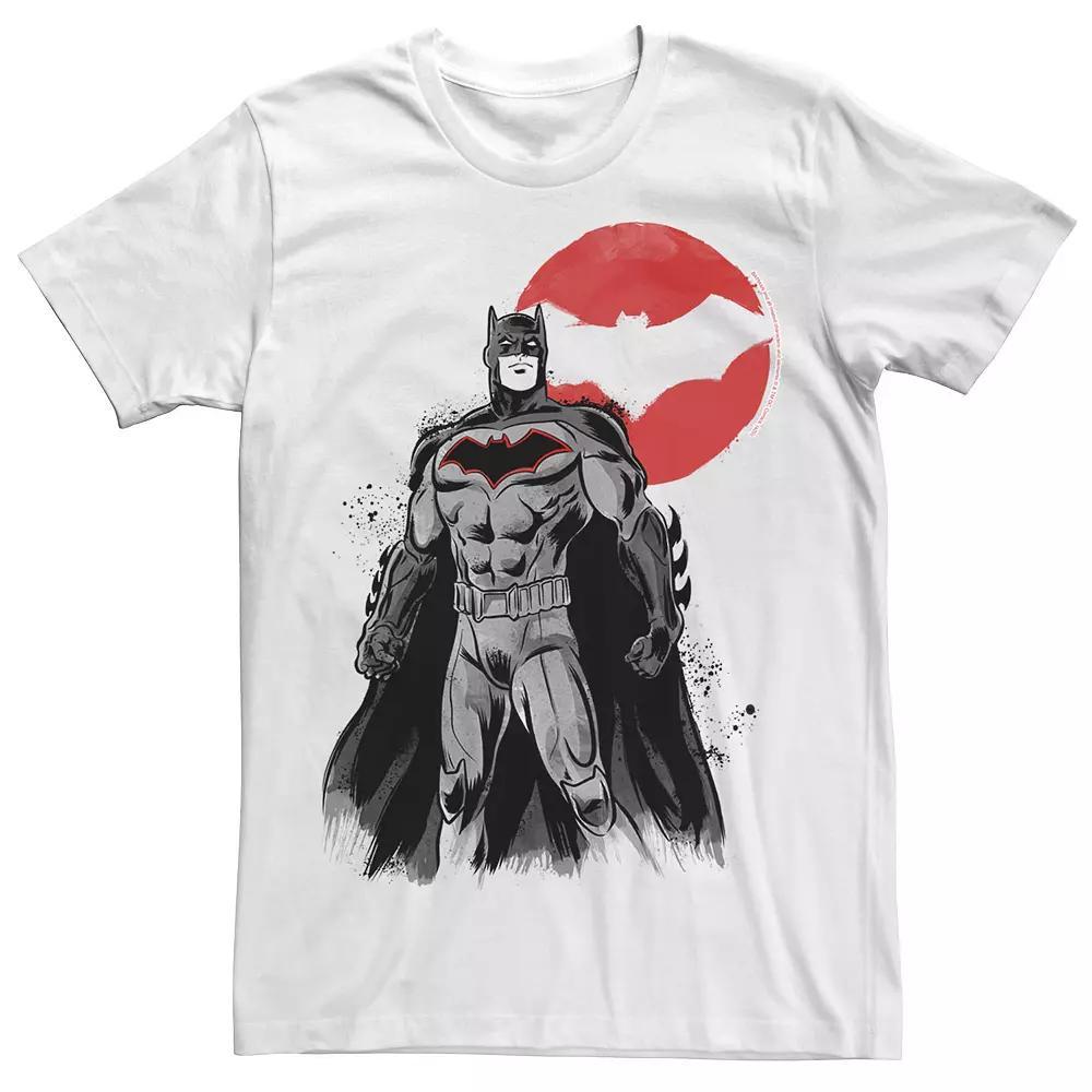 Men's Batman Kanji Style Sketch Poster Tee, Size: Large, White Product Image